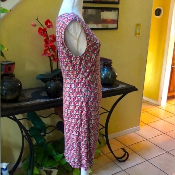 Nic & Zoe Geometric Bright Stone Print Sleeveless MIDI Dress Size Petite Large - Picture 5 of 15